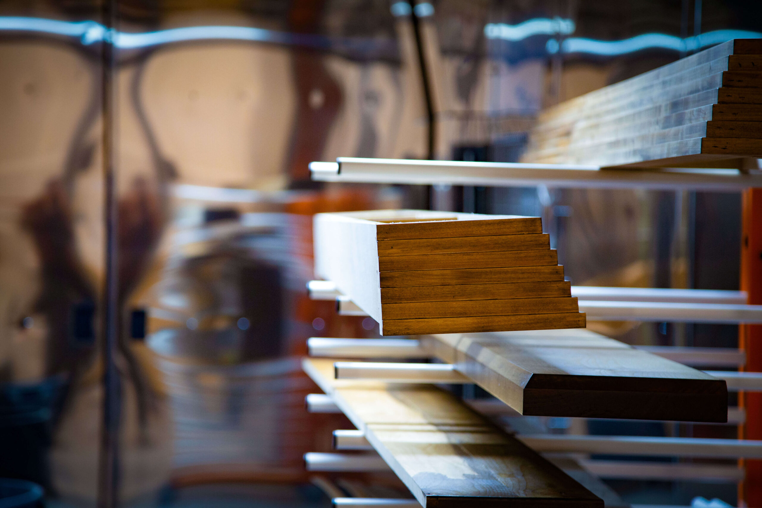 Hardwood stock on the drying rack